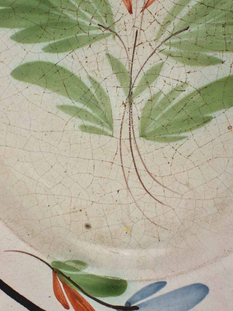 19th century oval platter - hand painted 15"