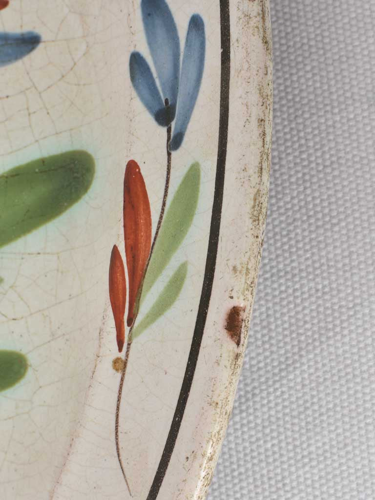 19th century oval platter - hand painted 15"