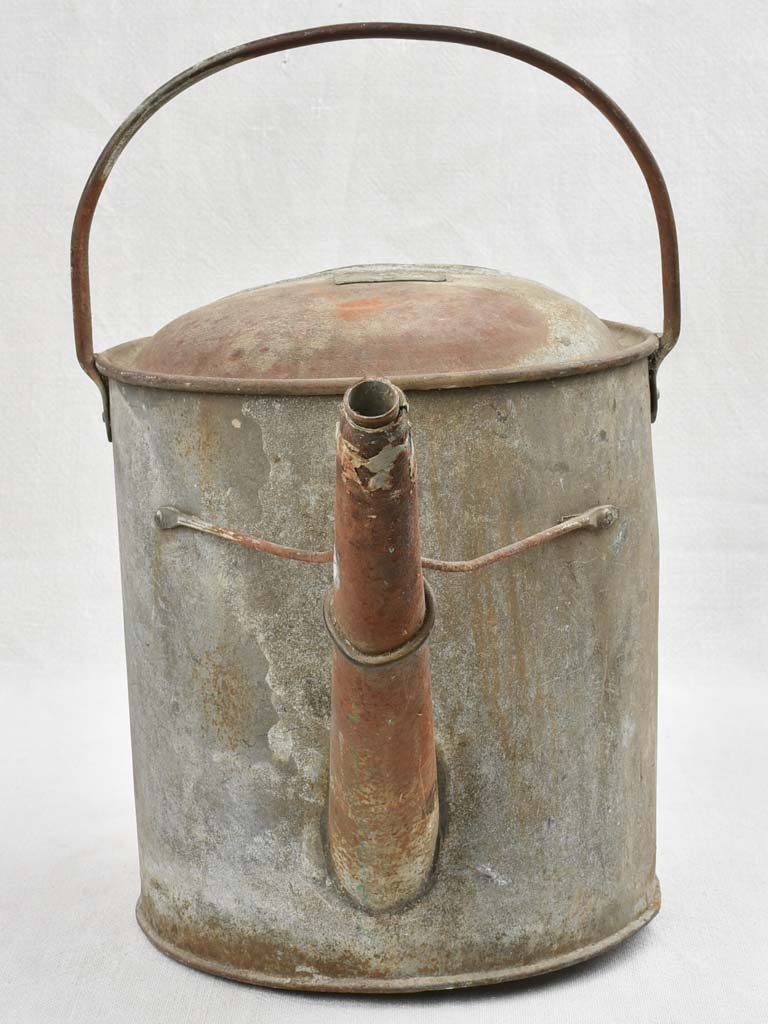 Antique zinc watering can - 2 handles