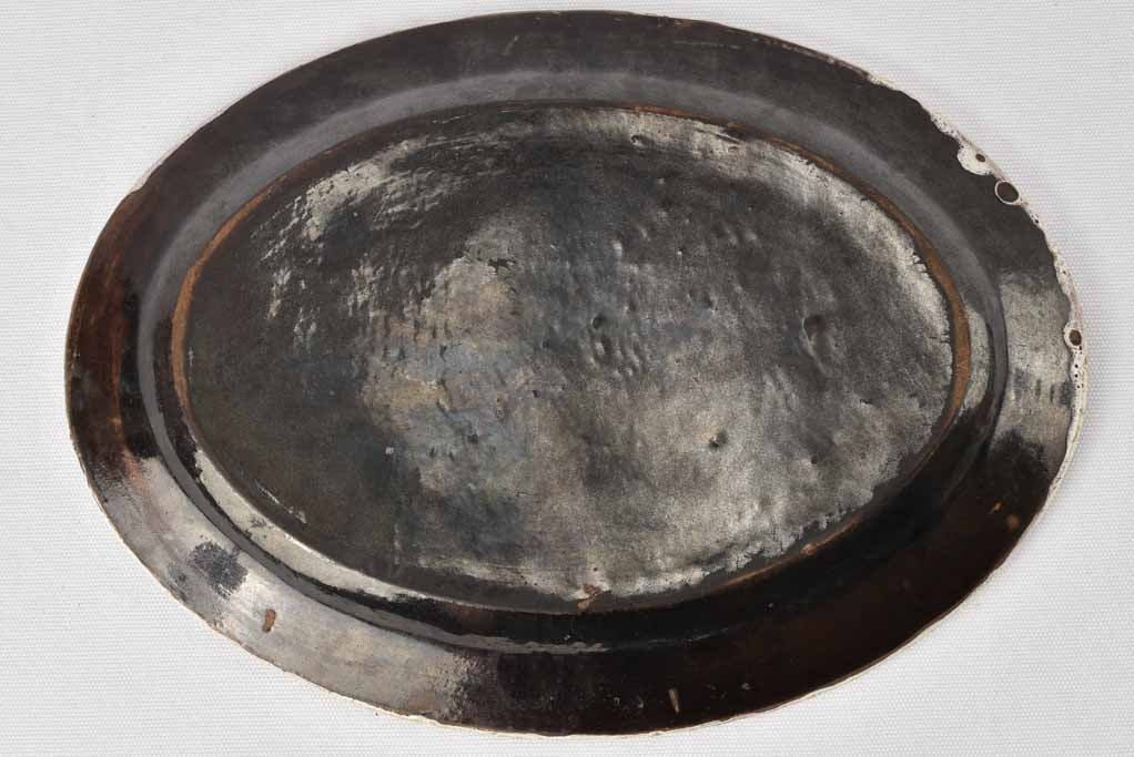 19th century oval platter - hand painted 15"