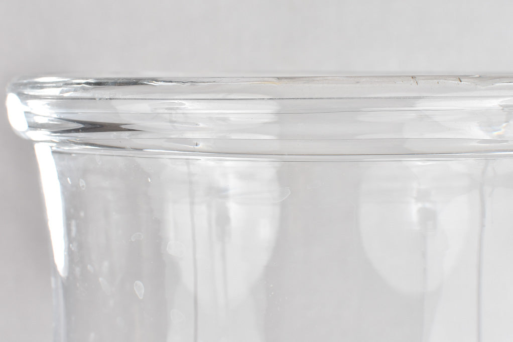 Hurricane lamps, beechwood & blown glass, 18½"