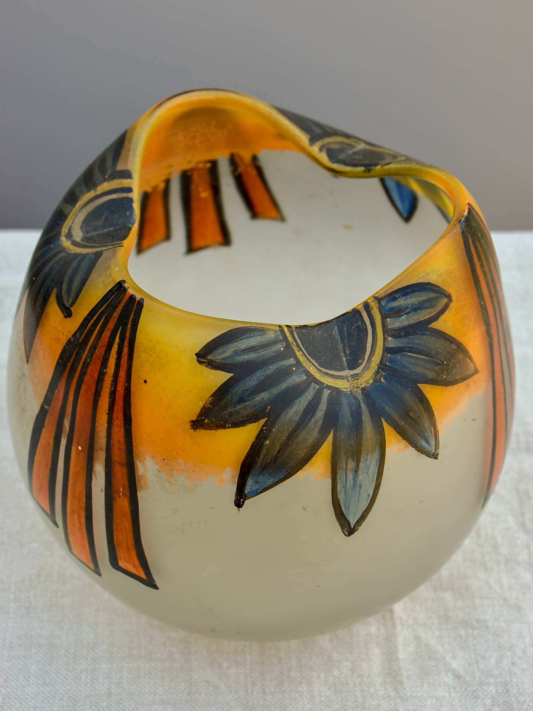 Antique glass vase from the École de Nancy signed LG