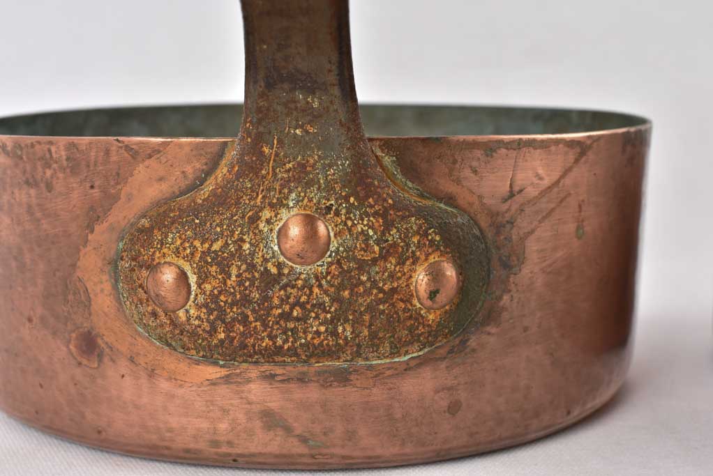 2 antique French copper cooking pots