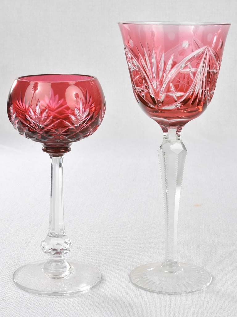 Red crystal glasses, vintage (2) – Chez Pluie