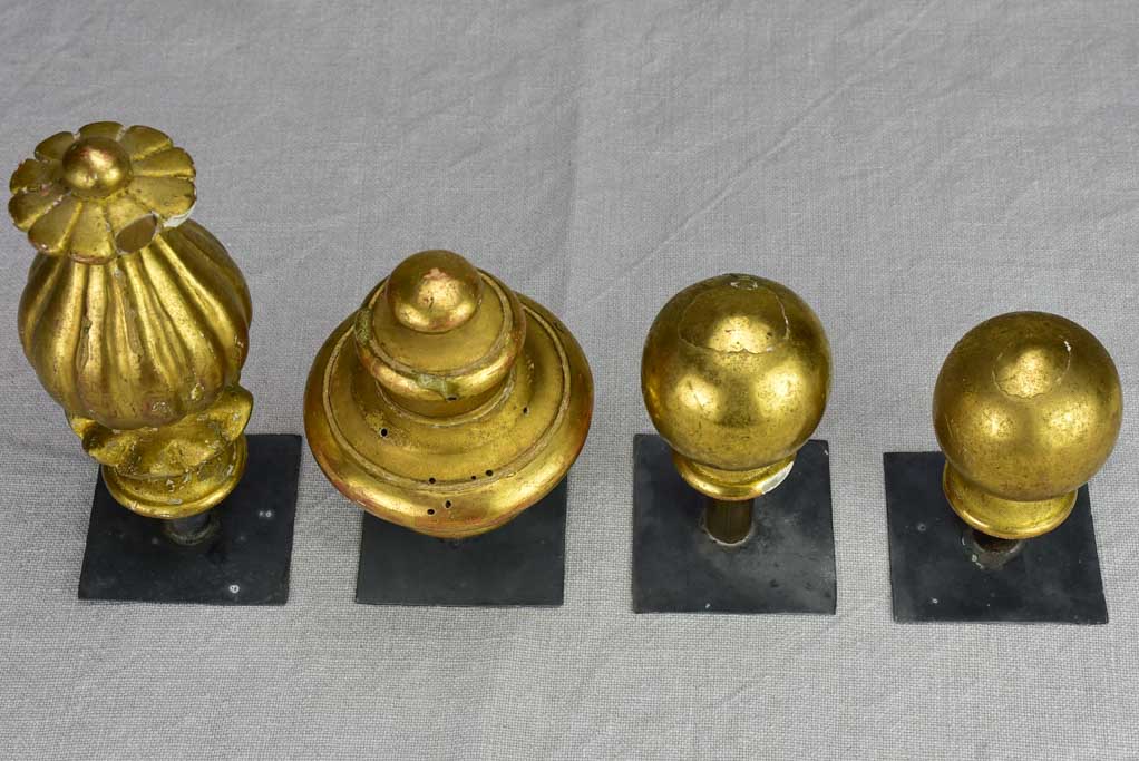 Collection of four gilt salvaged boiserie elements