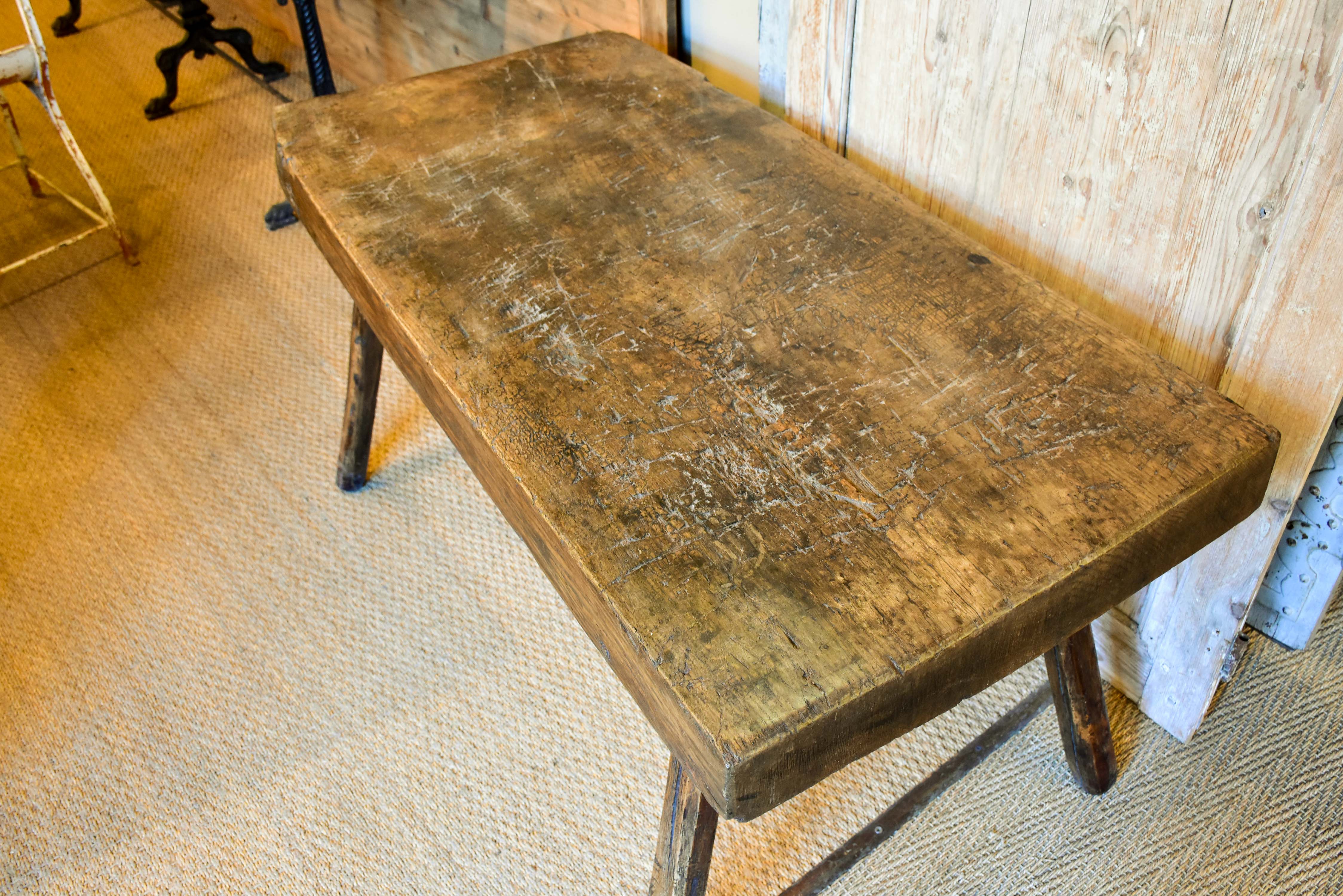 Antique French farm table / side table