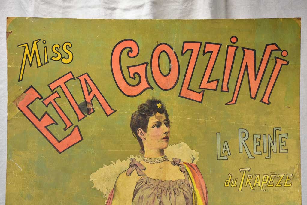 Antique French circus advertising poster
