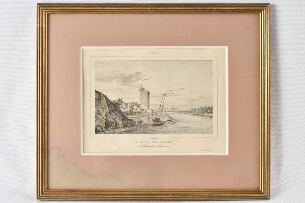 19th century Lithograph - Villeneuve-lès-Avignon 14½" x 17¼"
