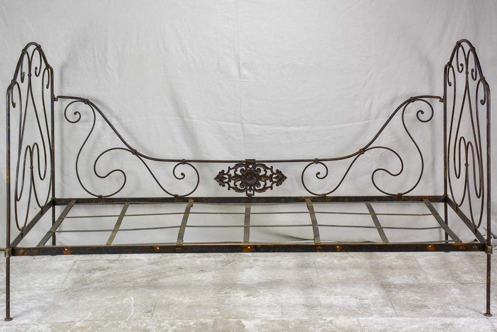 Antique French wrought iron folding bed 75½" x 33½"