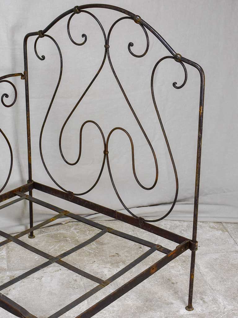 Antique French wrought iron folding bed 75½" x 33½"