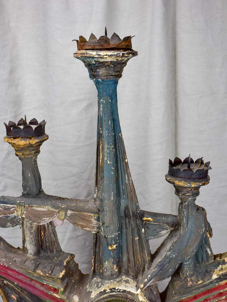 Large French maritime ex voto with candles