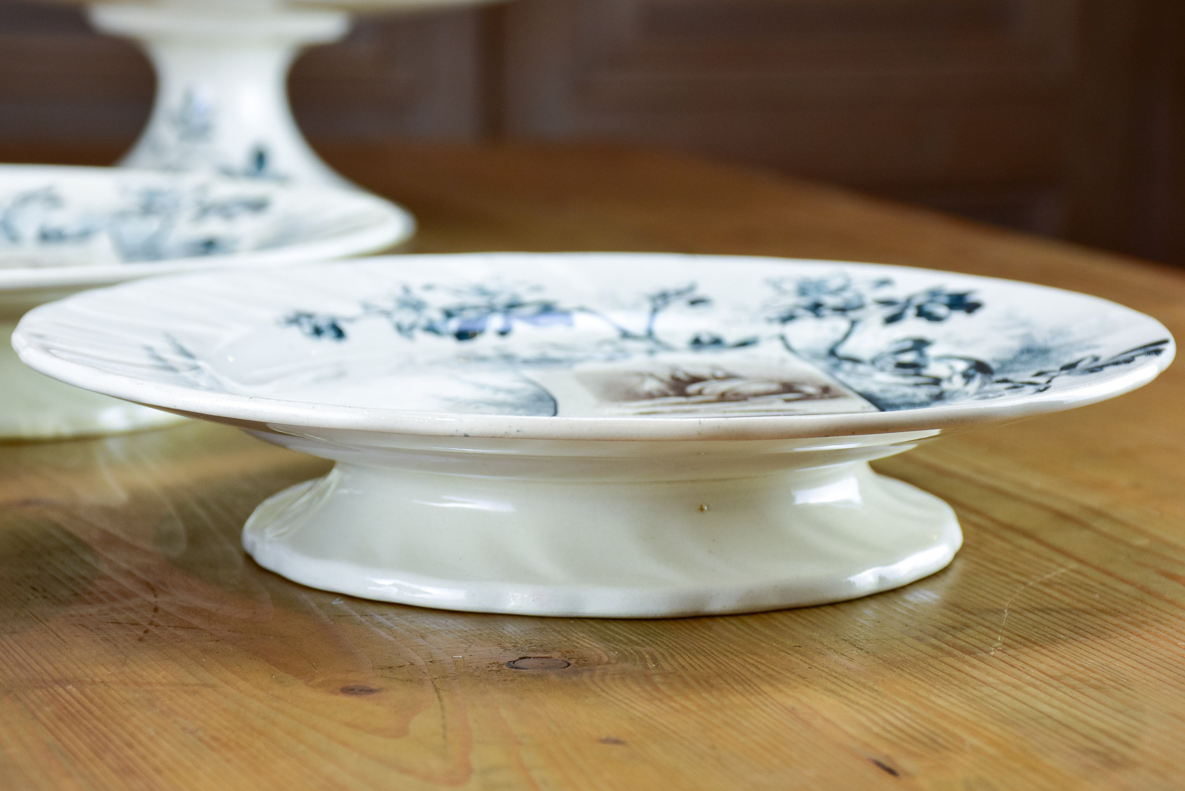 19th century banquet service Creil-Montereau faïence - 7 pieces