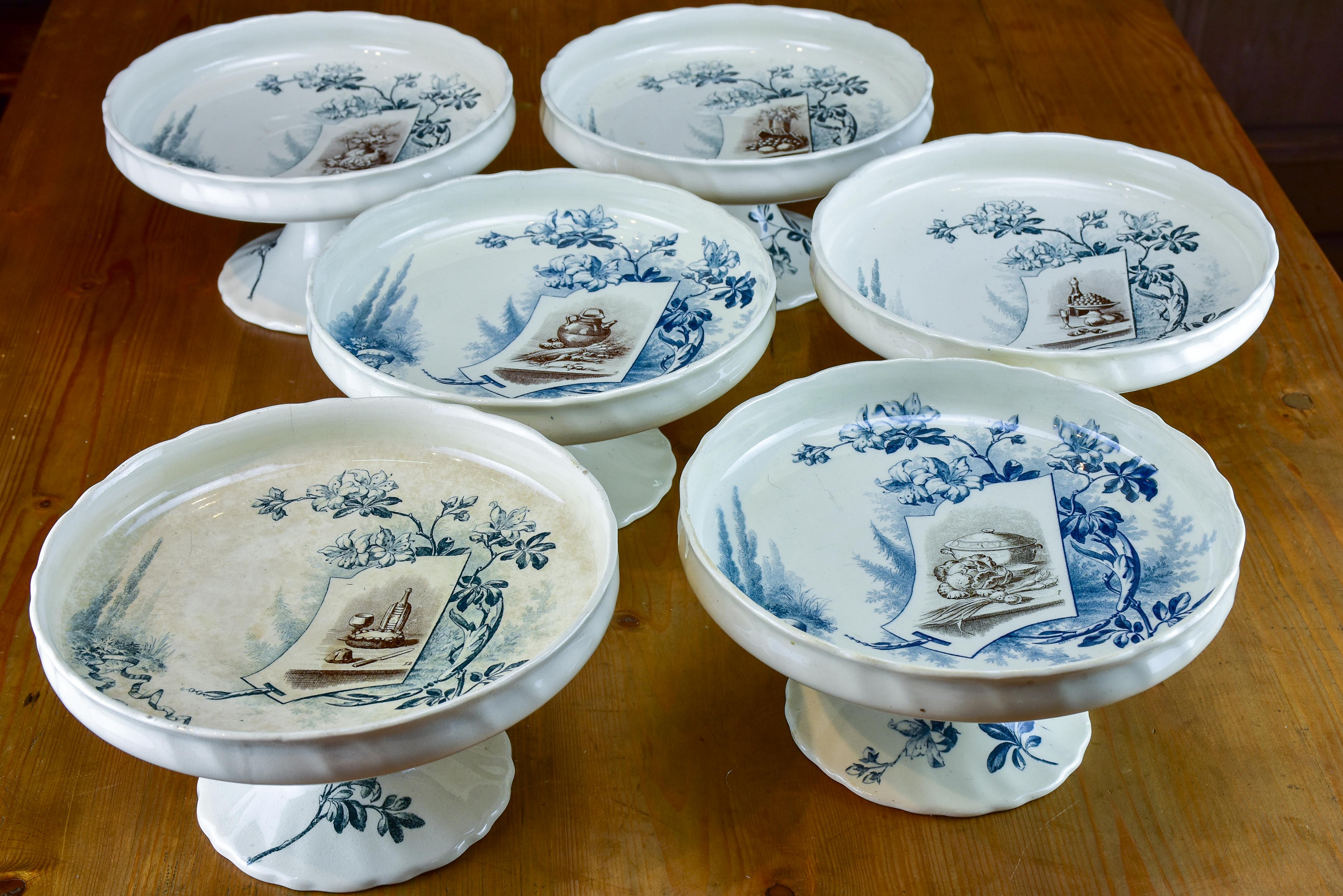 19th century banquet service Creil-Montereau faïence - 7 pieces
