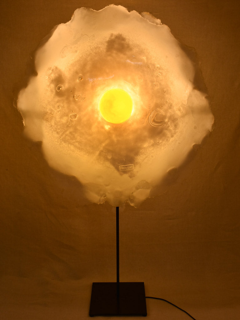 Artisan-made resin fried egg floor light 51¼"