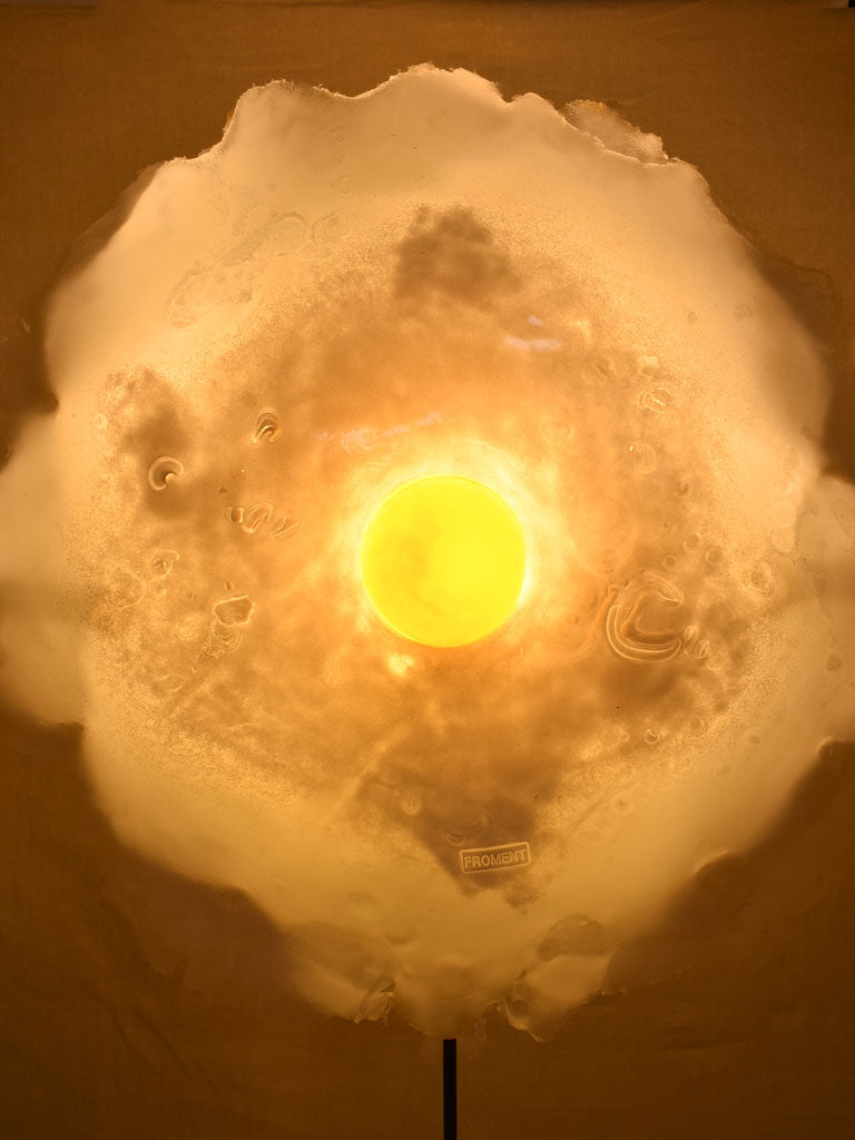 Artisan-made resin fried egg floor light 51¼"