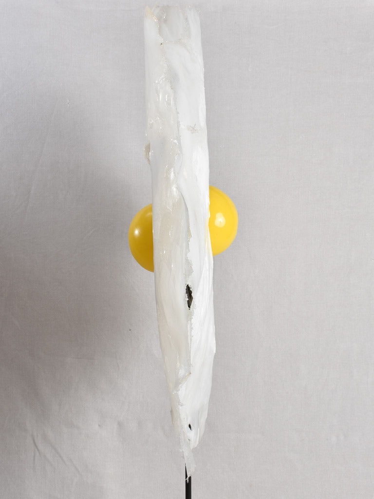 Artisan-made resin fried egg floor light 51¼"