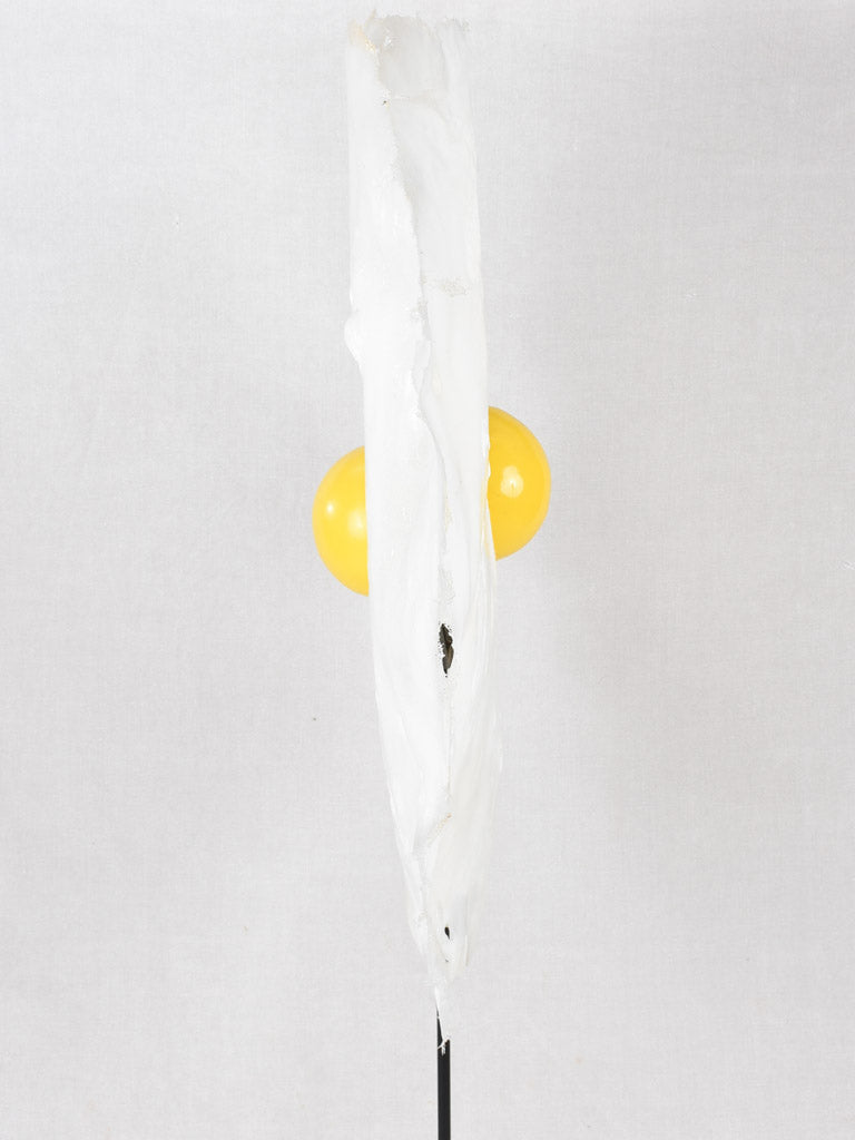 Artisan-made resin fried egg floor light 51¼"