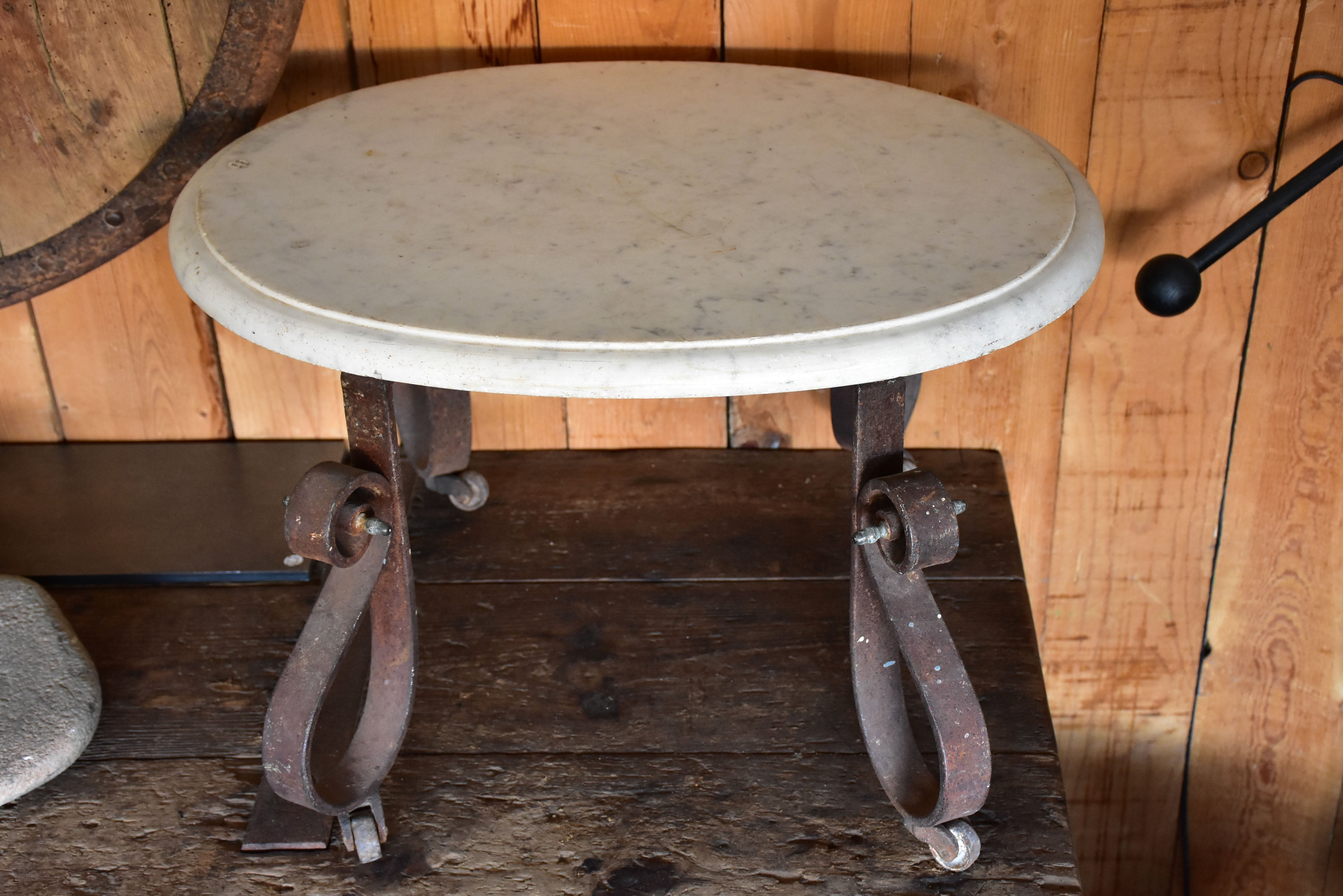 Antique French marble butcher's display table