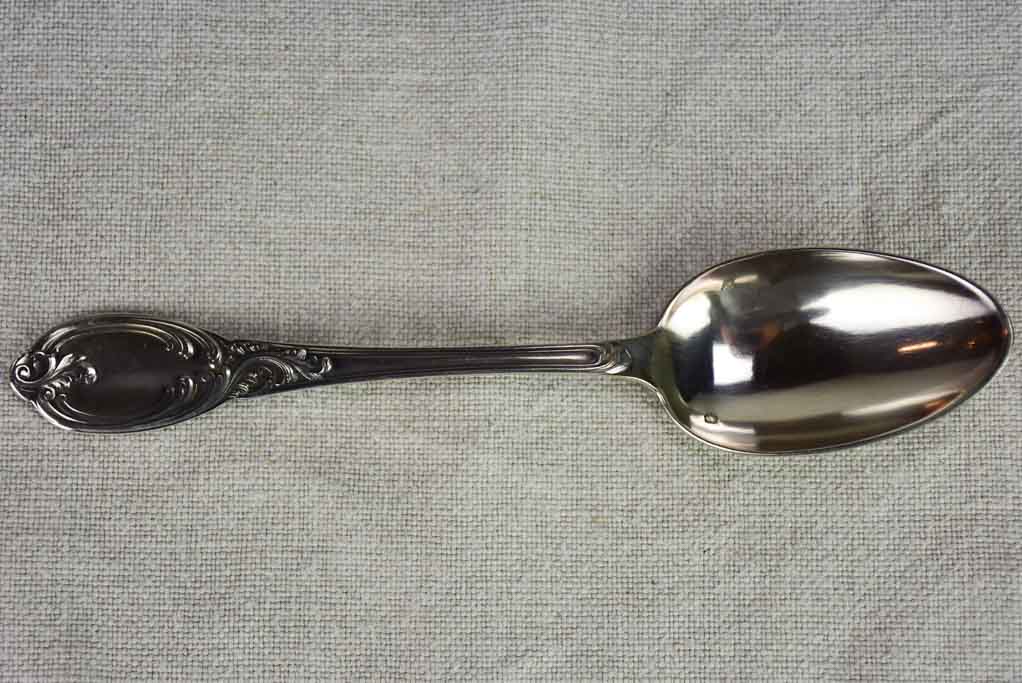 Set of 12 19th century French silver spoons with monogram 646 grams