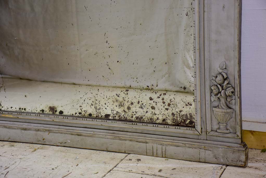 Large antique French trumeau mirror