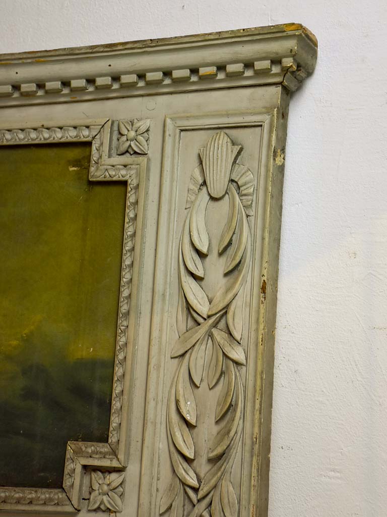 Large antique French trumeau mirror