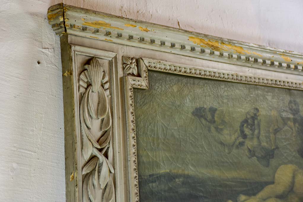 Large antique French trumeau mirror