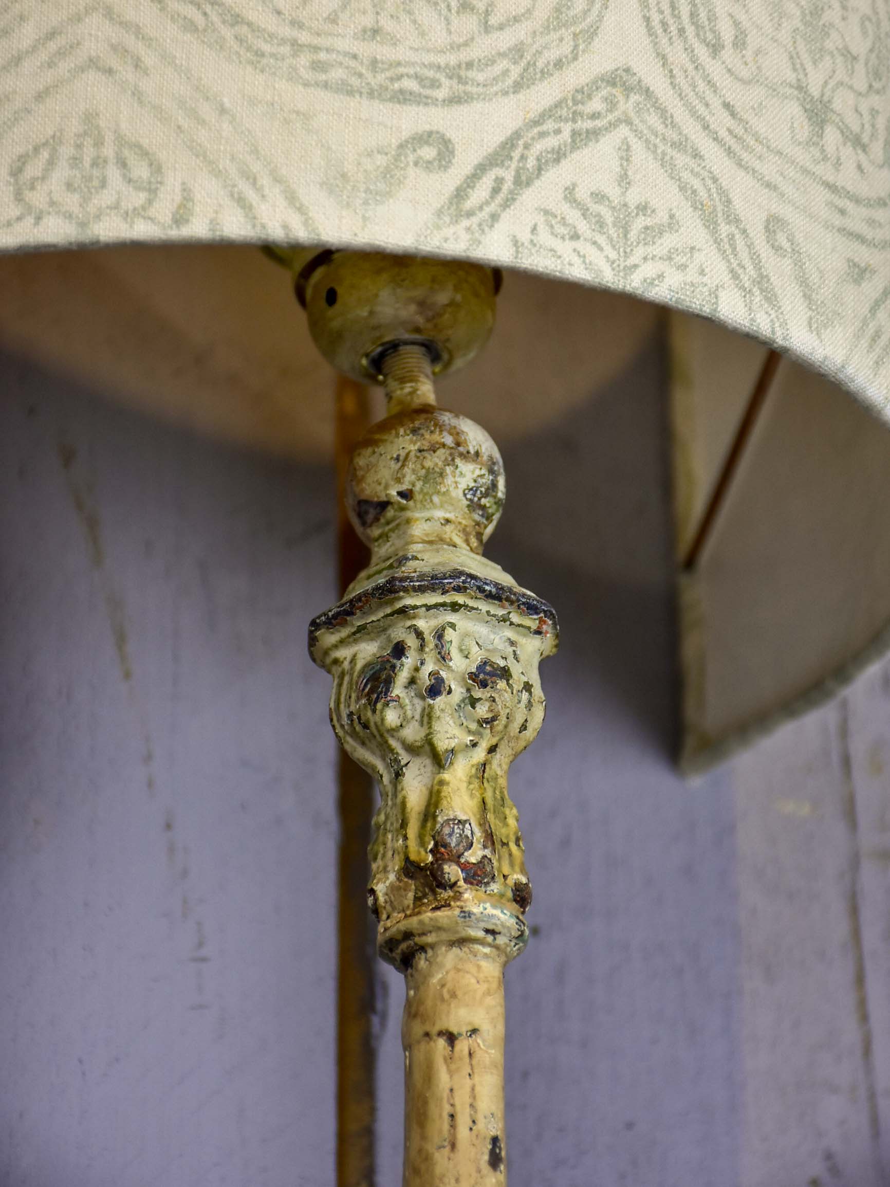 Pair of cast iron wall appliques made from salvaged balusters