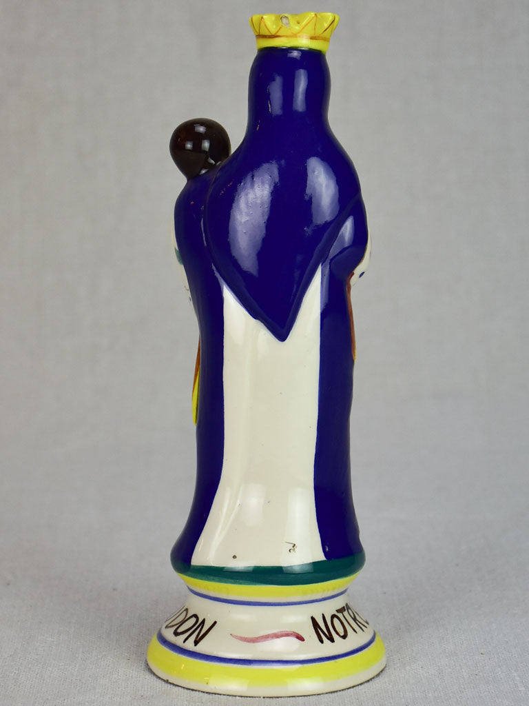 Small ceramic statue of the Virgin Mary from Quimper 9"
