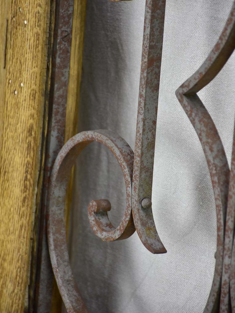 Salvaged solid oak and wrought iron window from the late 19th / early 20th century 30¼" x 29¼"