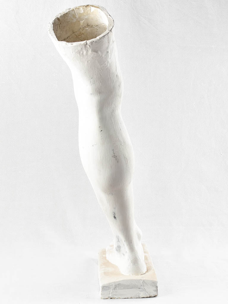 Elegant studio-made plaster leg sculpture | Vintage plaster sculpture of a leg 31½