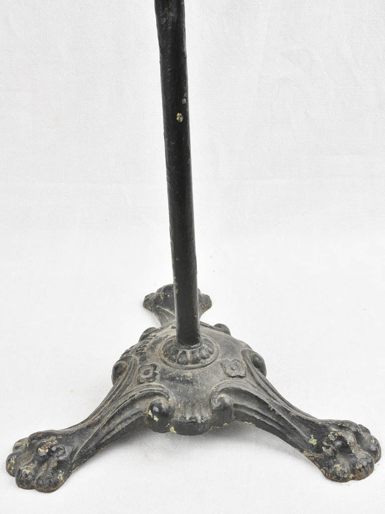 Antique French bistro table with granite top & claw feet