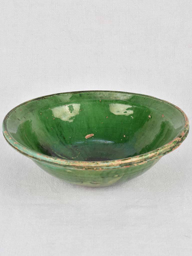 Bowl, green glaze, Provence, 19th-century, 12¼"