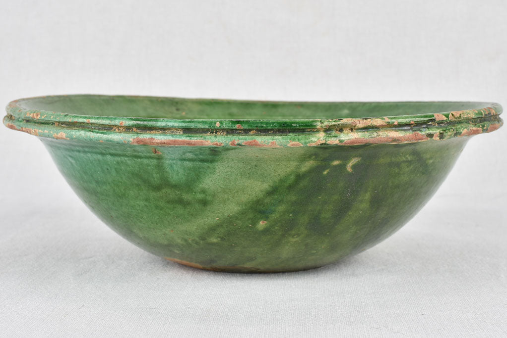 Bowl, green glaze, Provence, 19th-century, 12¼"