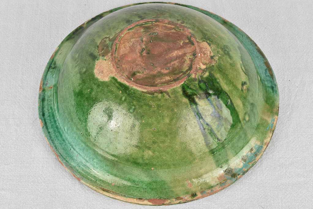 Bowl, green glaze, Provence, 19th-century, 12¼"