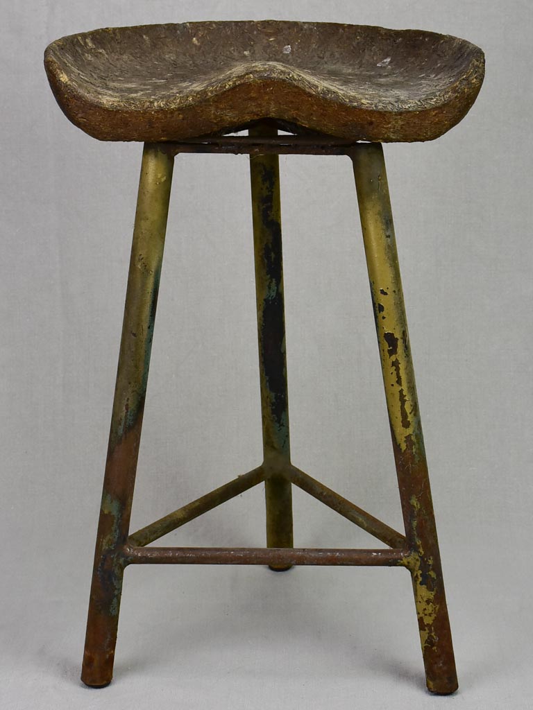 Rustic mid century stool from an atelier