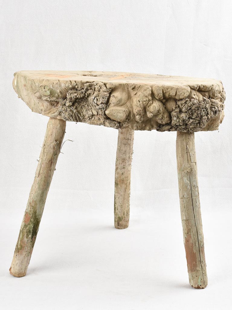 Small primitive wooden table - 3 legs