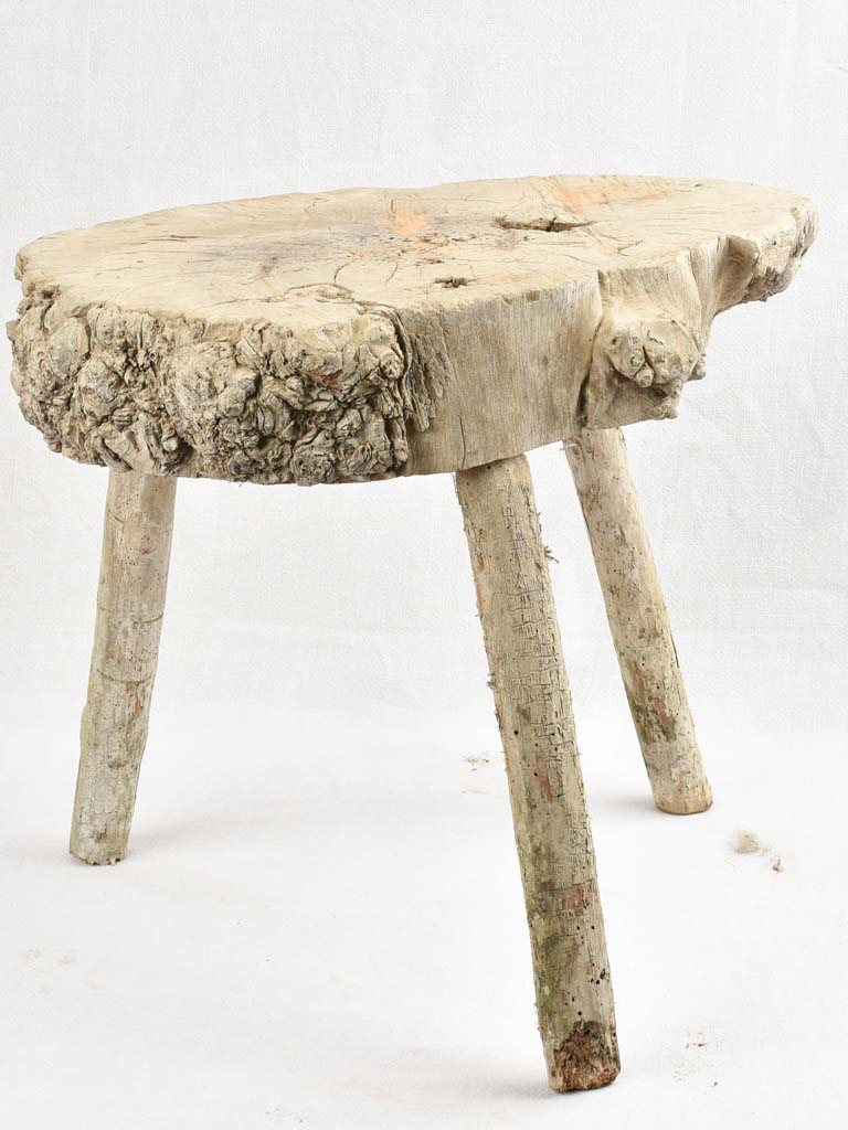 Small primitive wooden table - 3 legs