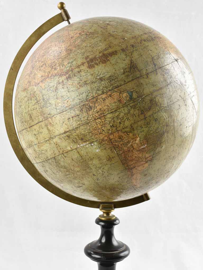 Vintage mahogany-based world globe