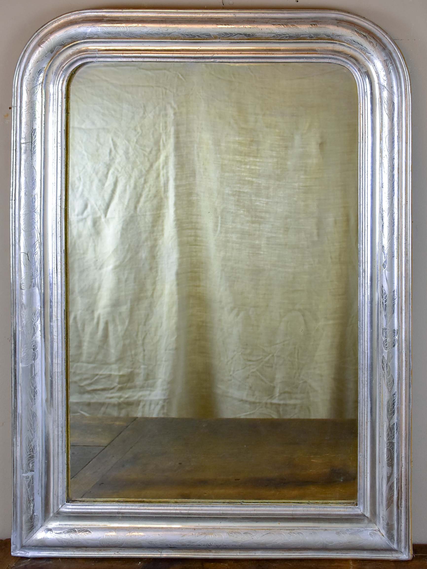 Silver antique French Louis Philippe mirror