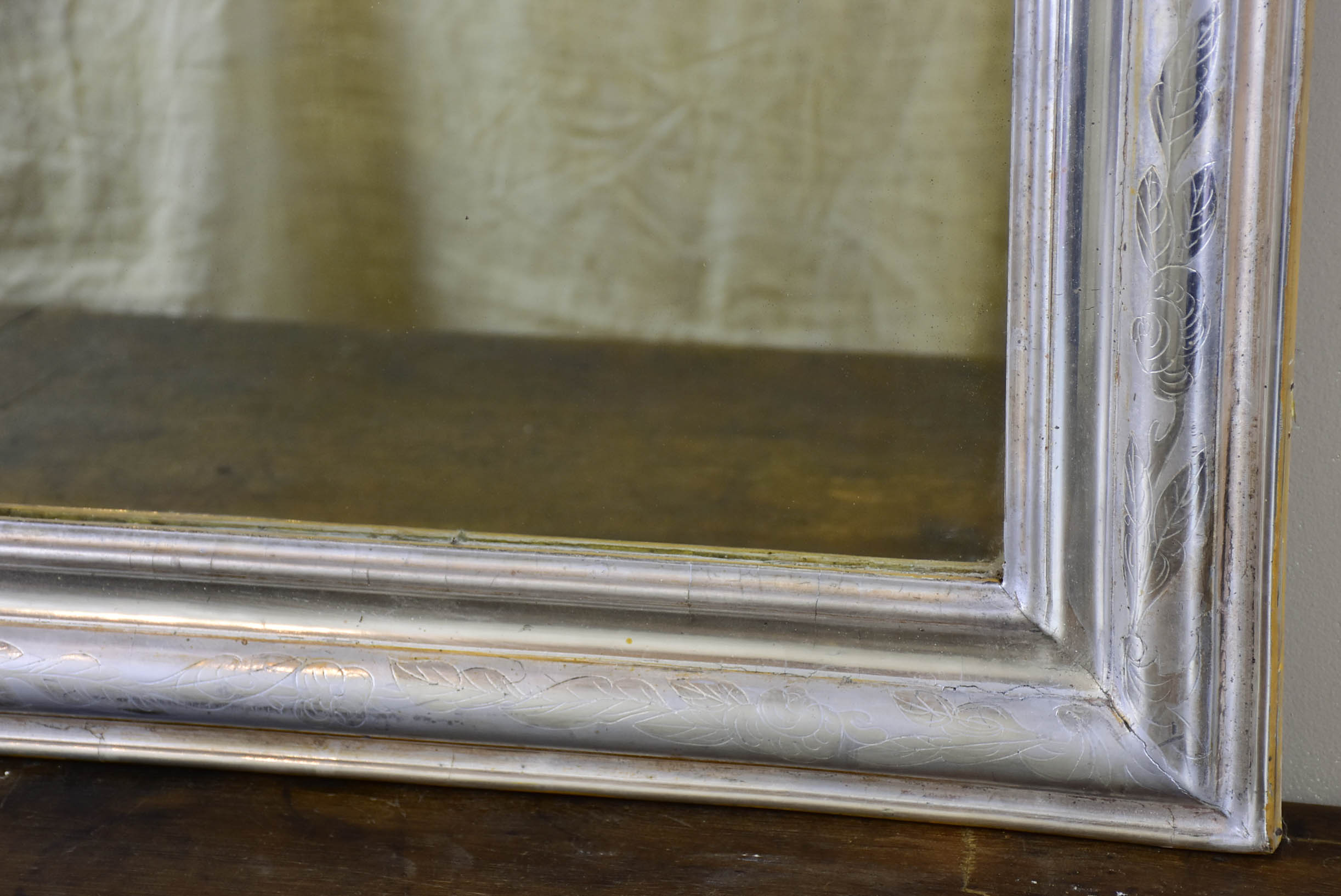 Silver antique French Louis Philippe mirror