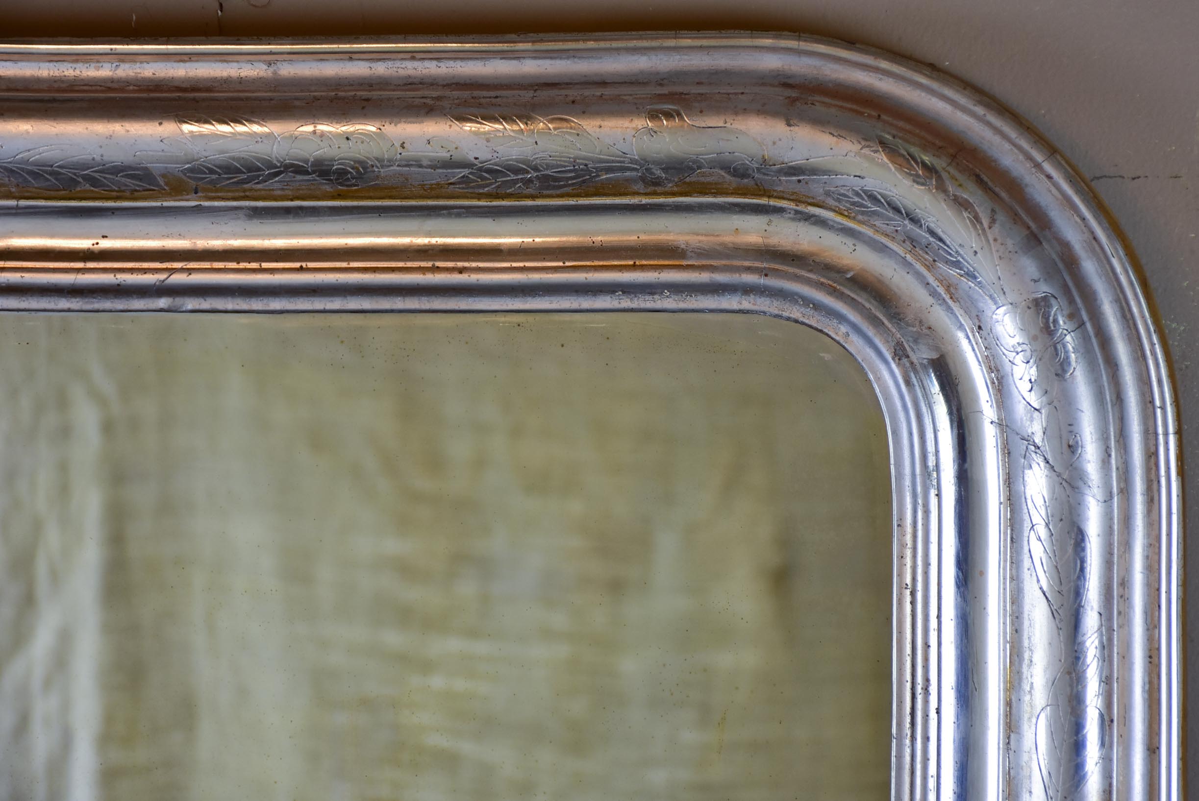 Silver antique French Louis Philippe mirror