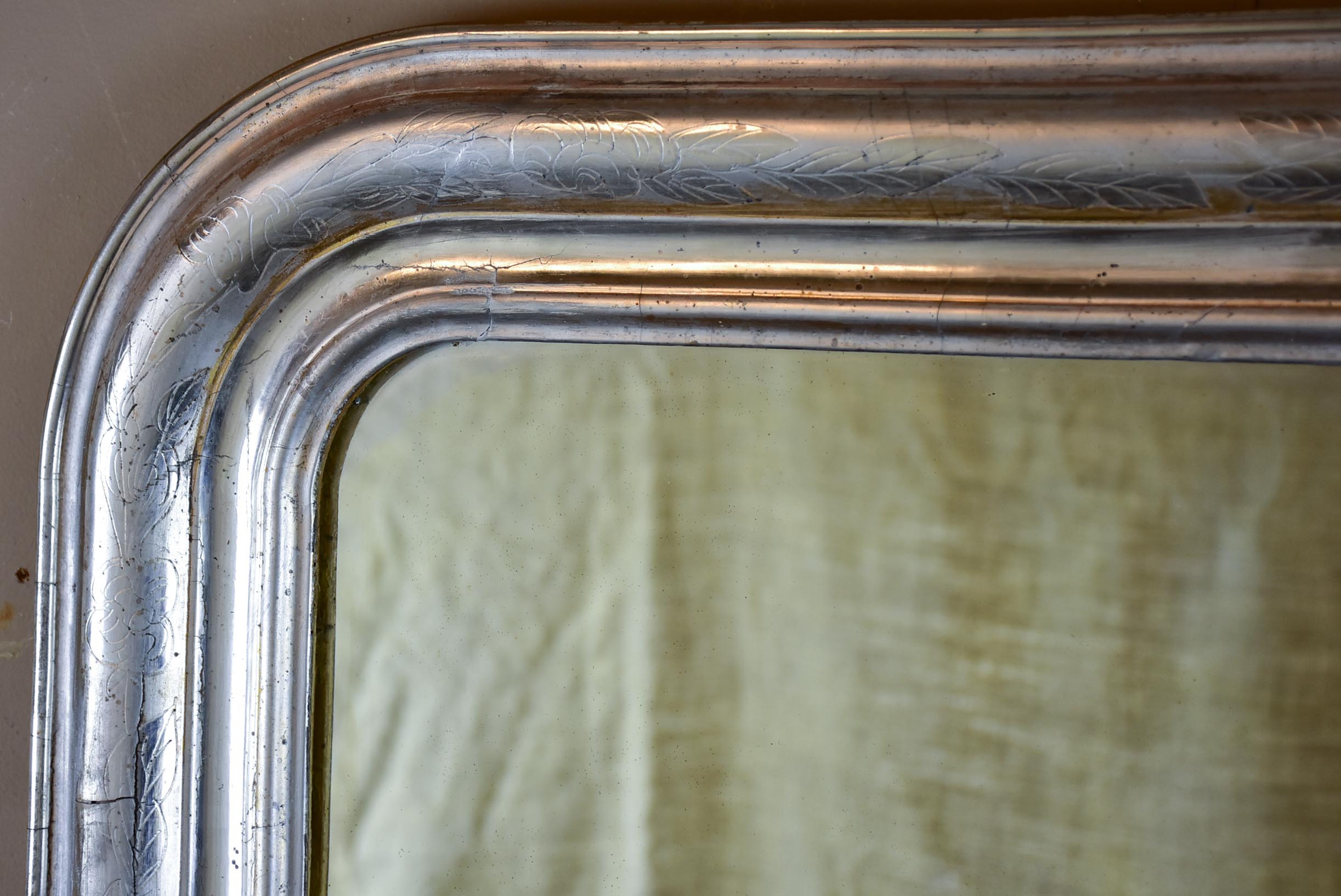 Silver antique French Louis Philippe mirror