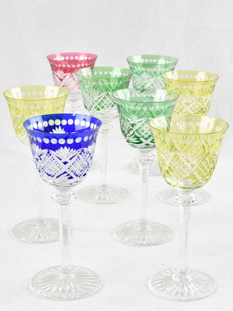 Set of twelve antique French crystal wine glasses – Chez Pluie