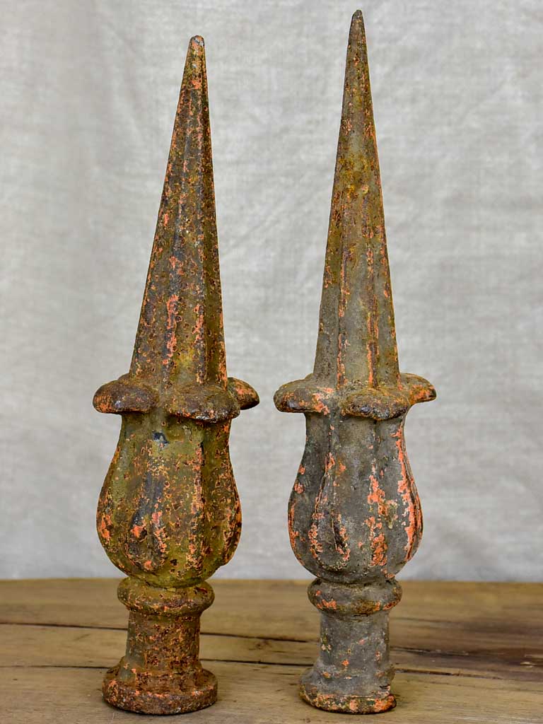 Pair of 19th Century French fence points - cast iron