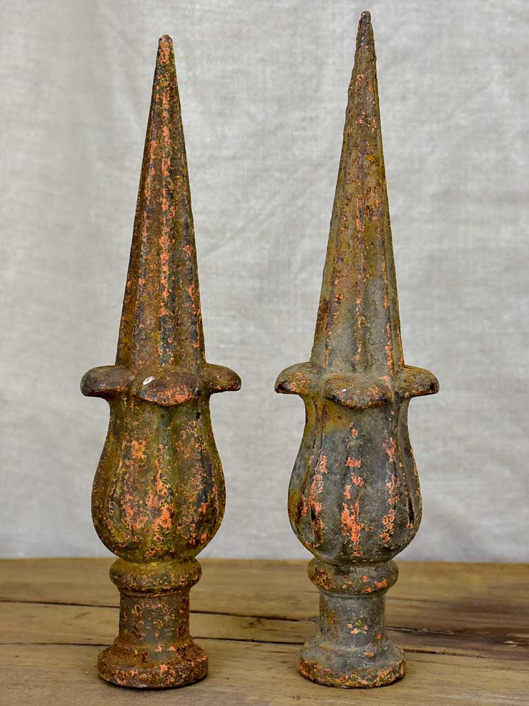 Pair of 19th Century French fence points - cast iron