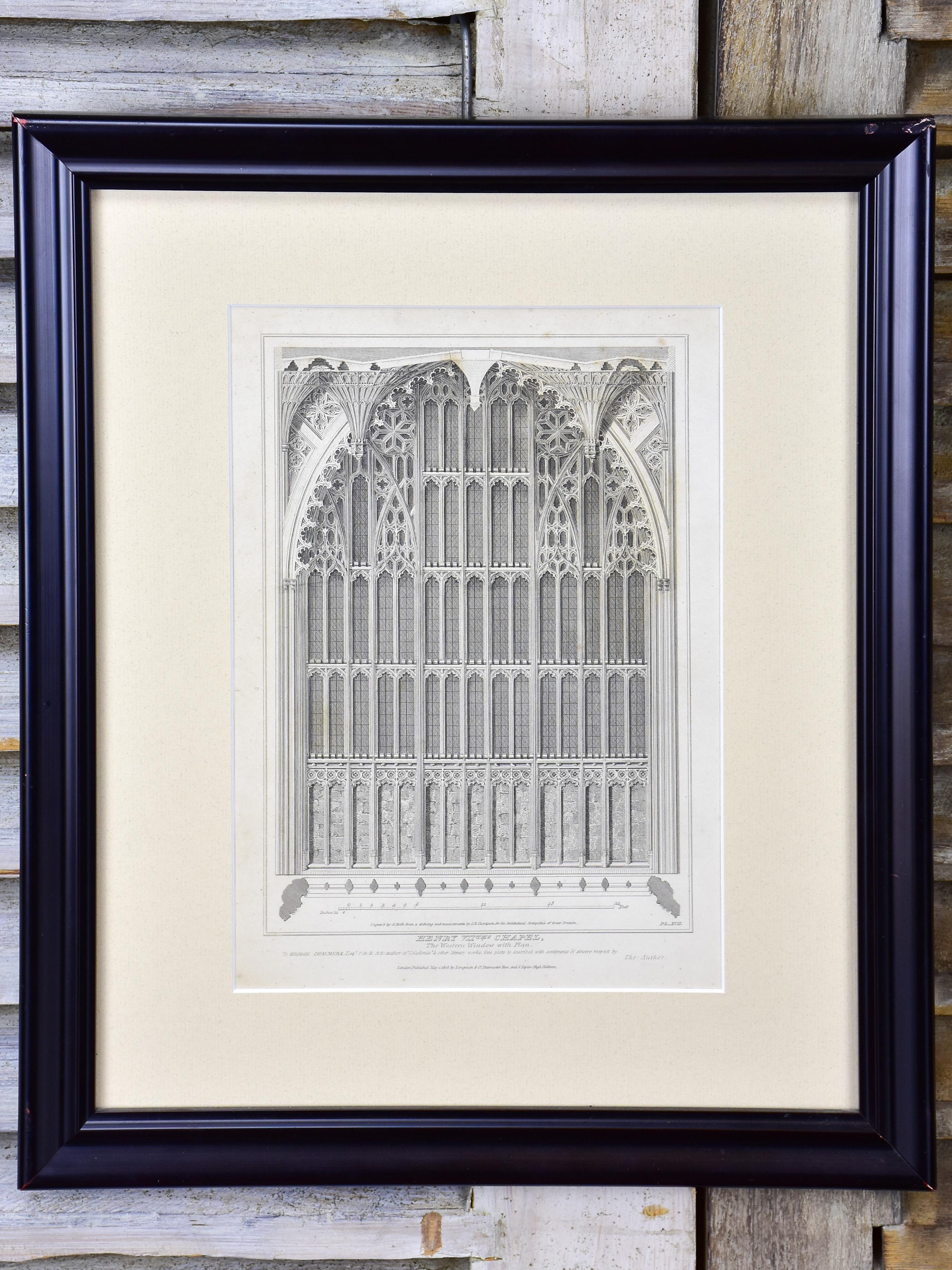19th century Architectural drawing of English Cathedrals and Churches
