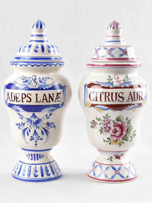 Vintage hand-painted apothecary jars