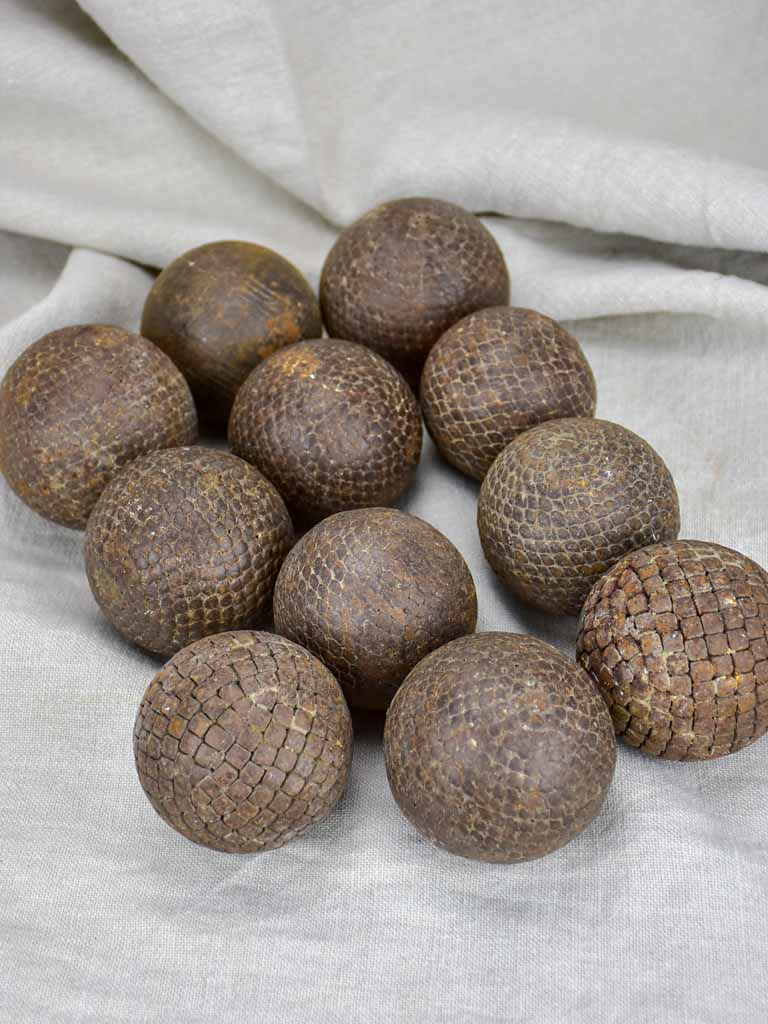 Collection of 11 19th Century French petanque balls