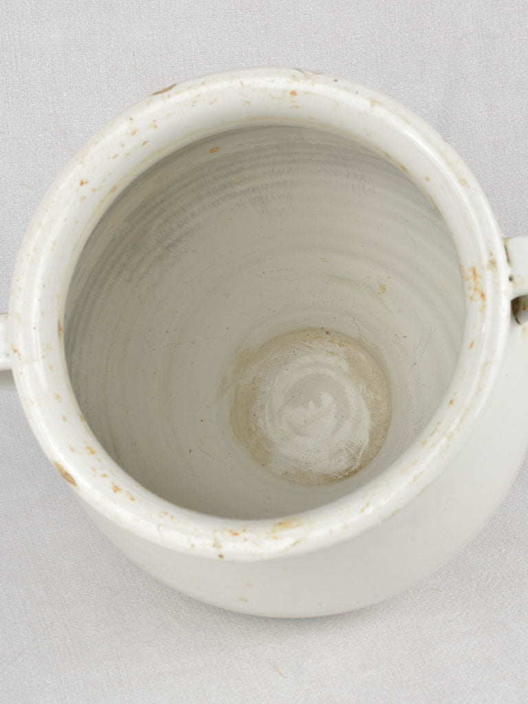 Confit pot, white, very large, 11¾"