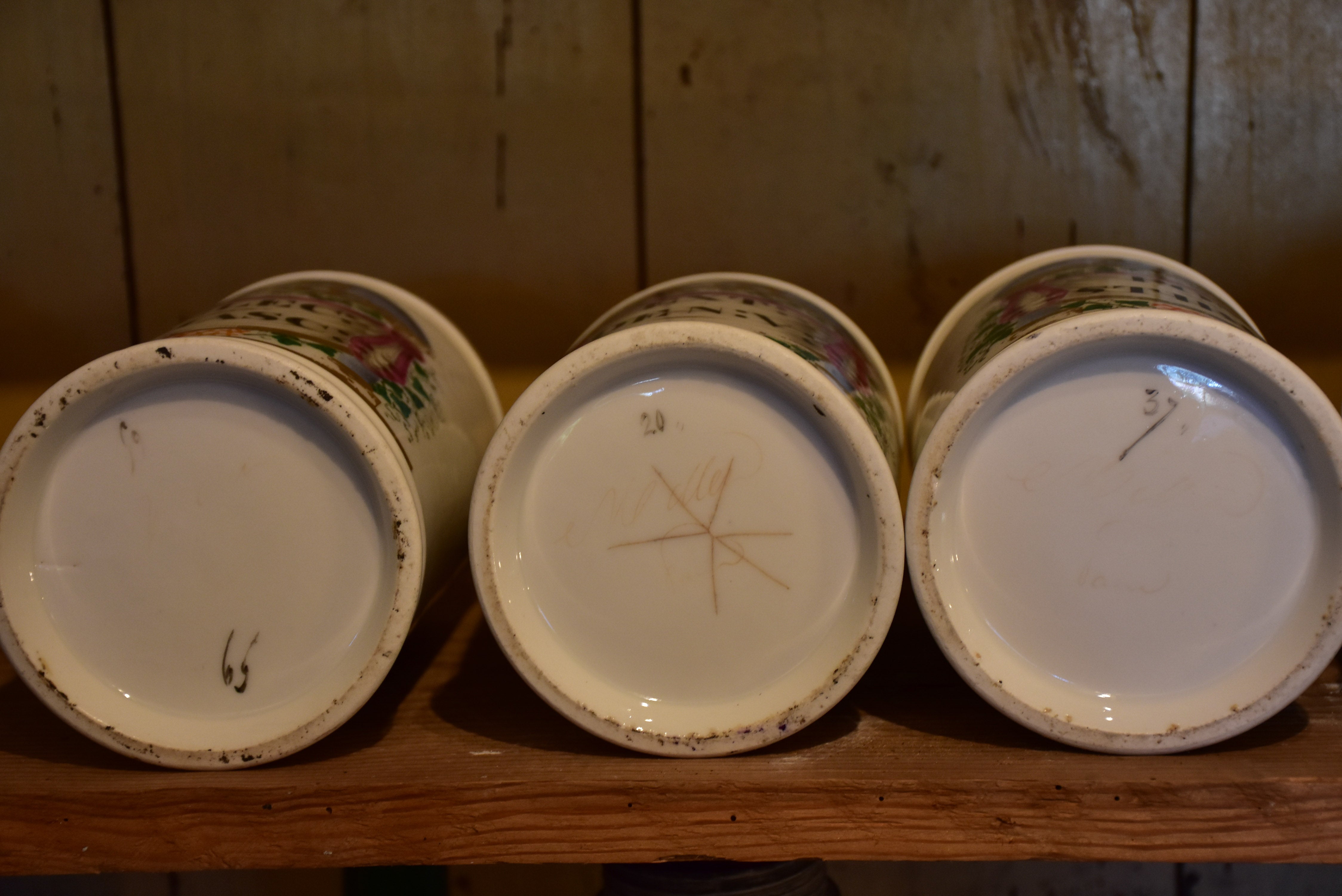 Collection of 6 antique French apothecary jars